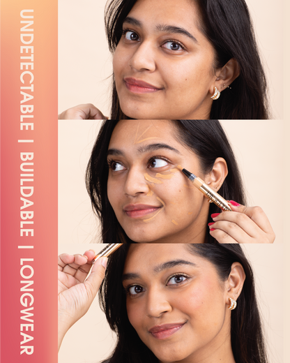 Sahur's Art Unfiltered Complexion Pen applying smooth, buildable coverage to blemished skin